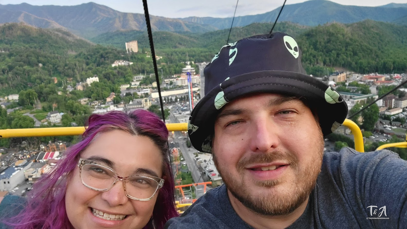 Riding to the top of Skylift Park in Gatlinburg, Tennessee