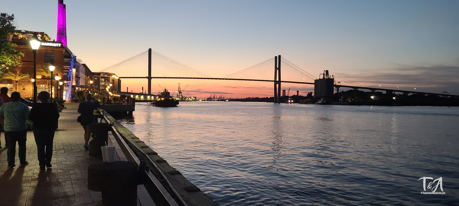 An evening stroll on Riverstreet Savannah, Georgia.